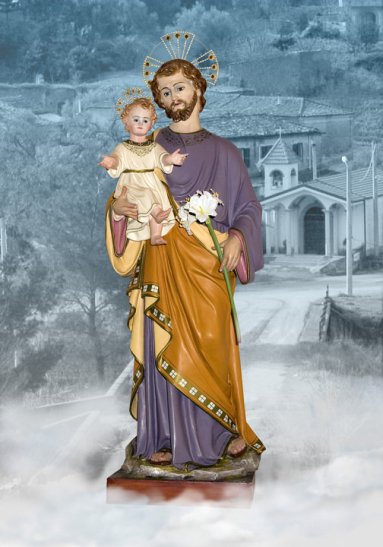 Foto della statua di San Giuseppe, celebrato a Camocelli Superiore, contrada di Marina di Gioiosa Ionica