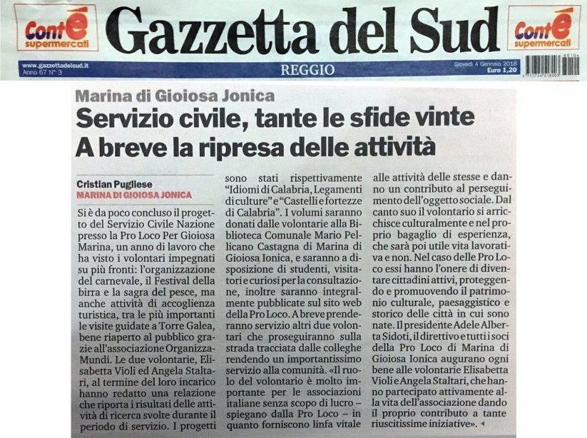 articolo-gazzetta-del-sud-servizio-civile-2017-pro-loco-per-gioiosa-marina
